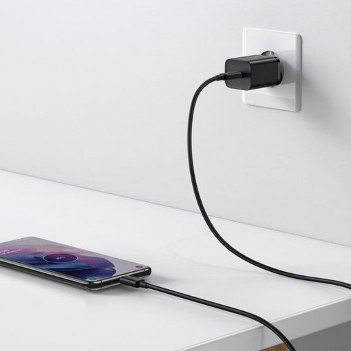 BASEUS Netz-Ladegerät Typ C + Kabel Typ C auf Typ C PD QC3.0 3A 25W TZCCSUP-L01 schwarz – Bild 10