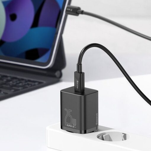BASEUS Netz-Ladegerät Typ C + Kabel Typ C auf Typ C PD QC3.0 3A 25W TZCCSUP-L01 schwarz – Bild 15