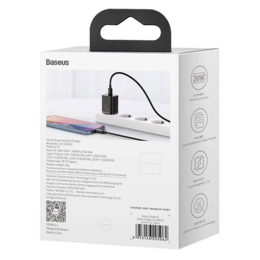BASEUS Netz-Ladegerät Typ C PD QC3.0 3A 30W CCSUP-J01/CCCJG30CE schwarz – Bild 14