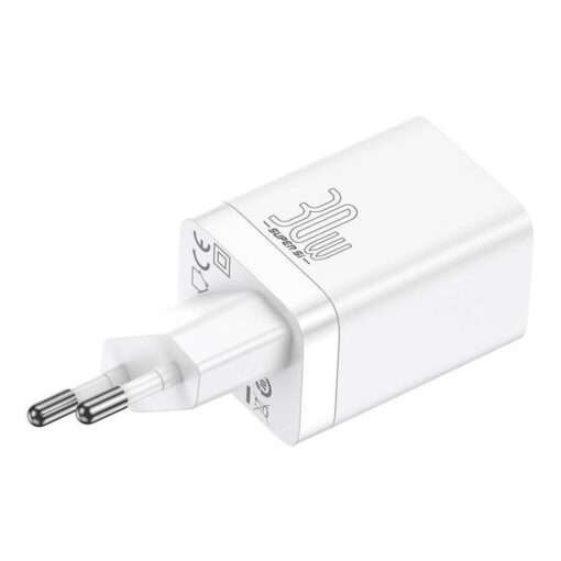 BASEUS USB A + Typ C PD QC3.0 Netz-Ladegerät 30W CCSUPP-E02/CCCJG30UE weiß – Bild 3