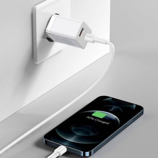 BASEUS USB A + Typ C PD QC3.0 Netz-Ladegerät 30W CCSUPP-E02/CCCJG30UE weiß – Bild 5
