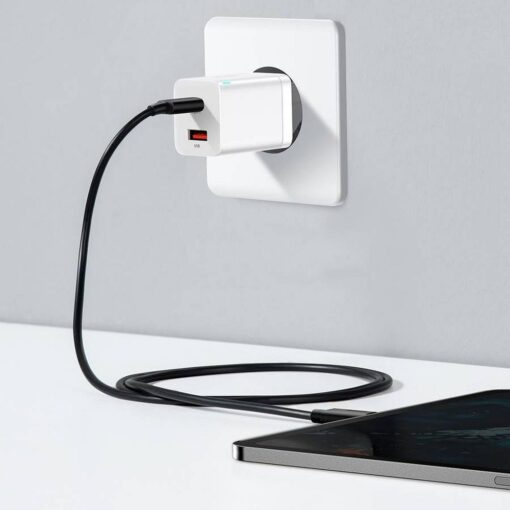 BASEUS USB A + Typ C PD QC3.0 Netz-Ladegerät 30W CCSUPP-E02/CCCJG30UE weiß – Bild 6