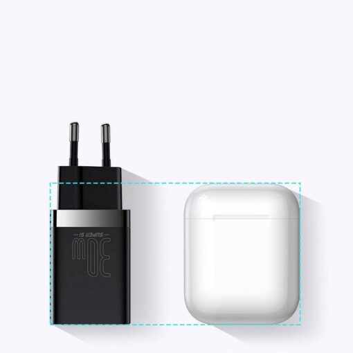 BASEUS USB A + Typ C PD QC3.0 Netz-Ladegerät 30W CCSUPP-E02/CCCJG30UE weiß – Bild 9