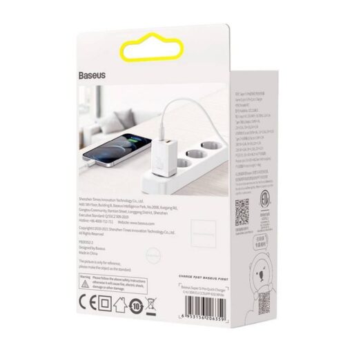 BASEUS USB A + Typ C PD QC3.0 Netz-Ladegerät 30W CCSUPP-E02/CCCJG30UE weiß – Bild 16