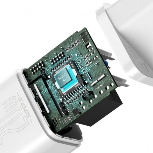 BASEUS Netz-Ladegerät Typ C + Kabel Typ C auf Lightning PD QC3.0 3A 20W TZCCSUP-B02/CCCJGCE-D weiß – Bild 9