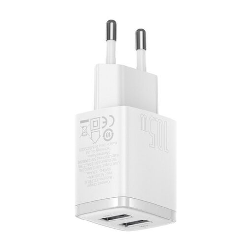 BASEUS wall charger 2 x USB A 2,1A 10,5W CCXJ010202 white – Bild 5