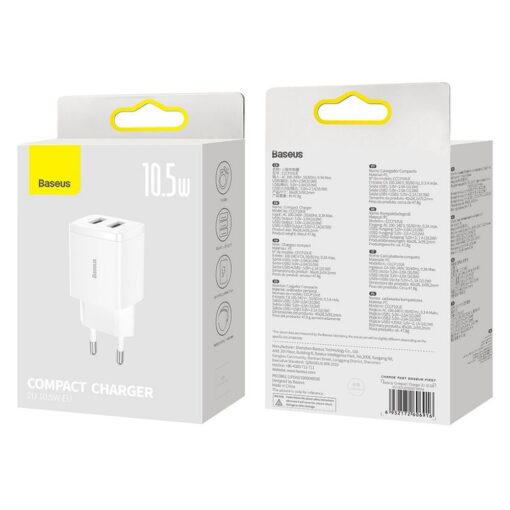 BASEUS wall charger 2 x USB A 2,1A 10,5W CCXJ010202 white – Bild 10