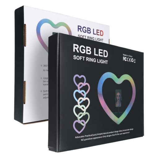 LED Ring / Heart Stream RGB Ringlicht 12 Zoll FULL COLOR mit Handyhalter + Stativ JM33-13 – Bild 11