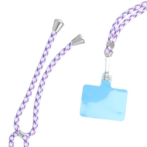 SWING (6mm) Telefonanhänger mit verstellbarer Länge / Kordellänge 165cm (max 82,5cm in Schlaufe) / für Schulter oder Hals - weiß und lila – Bild 6