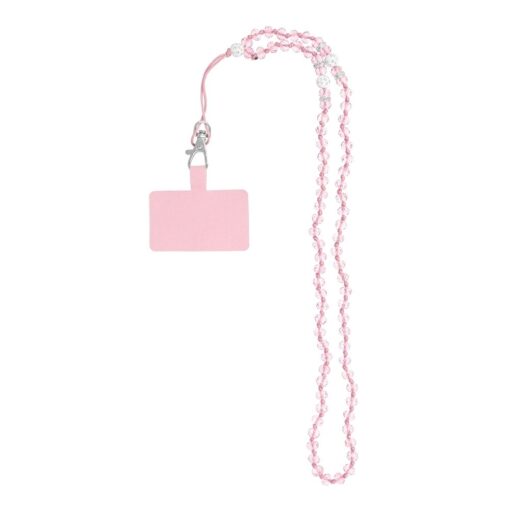 CRYSTAL DIAMOND Anhänger für Telefon / Schnurlänge 74cm (37cm in Schleife) / um den Hals - hellrosa – Bild 4