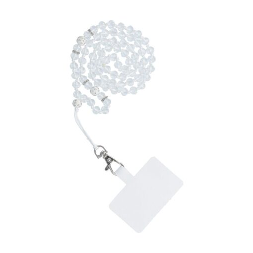 CRYSTAL DIAMOND Telefonanhänger / Kordellänge 74cm (37cm in Schleife) / Halsanhänger - weiß – Bild 3