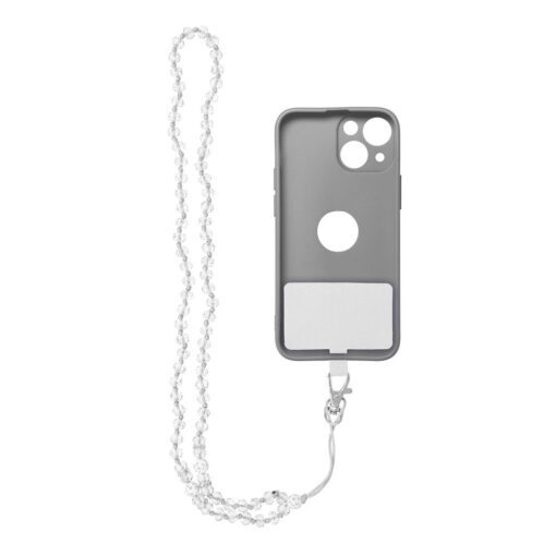 CRYSTAL DIAMOND Telefonanhänger / Kordellänge 74cm (37cm in Schleife) / Halsanhänger - weiß – Bild 5