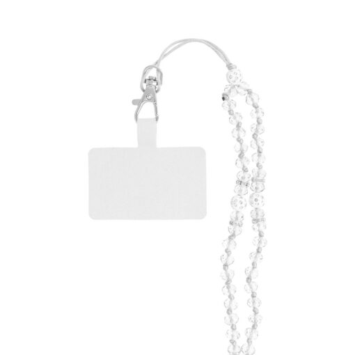 CRYSTAL DIAMOND Telefonanhänger / Kordellänge 74cm (37cm in Schleife) / Halsanhänger - weiß – Bild 6