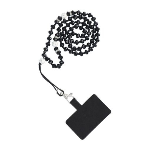 CRYSTAL DIAMOND Telefonanhänger / 74cm Kordellänge (37cm in Schleife) / Halsanhänger - schwarz – Bild 3