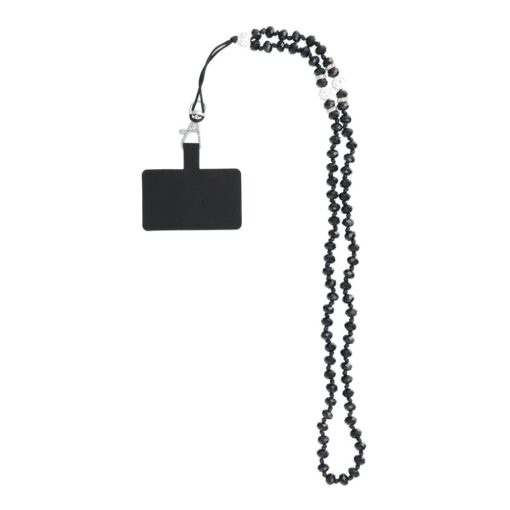 CRYSTAL DIAMOND Telefonanhänger / 74cm Kordellänge (37cm in Schleife) / Halsanhänger - schwarz – Bild 4