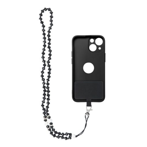 CRYSTAL DIAMOND Telefonanhänger / 74cm Kordellänge (37cm in Schleife) / Halsanhänger - schwarz – Bild 5