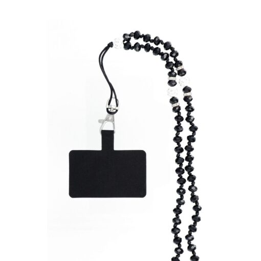 CRYSTAL DIAMOND Telefonanhänger / 74cm Kordellänge (37cm in Schleife) / Halsanhänger - schwarz – Bild 6