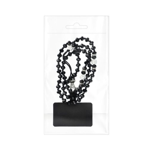 CRYSTAL DIAMOND Telefonanhänger / 74cm Kordellänge (37cm in Schleife) / Halsanhänger - schwarz – Bild 10
