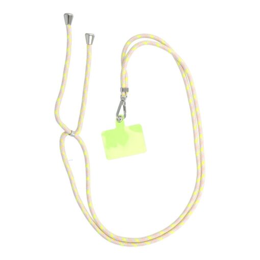 SWING (6mm) Telefonanhänger mit verstellbarer Länge / Kordellänge 165cm (max 82,5cm in Schlaufe) / für Schulter oder Hals - grau-gelb
