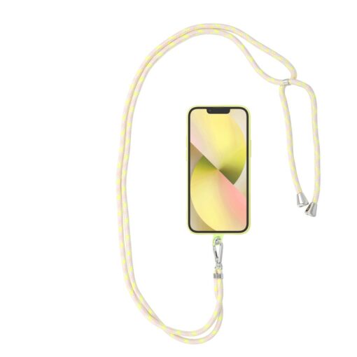 SWING (6mm) Telefonanhänger mit verstellbarer Länge / Kordellänge 165cm (max 82,5cm in Schlaufe) / für Schulter oder Hals - grau-gelb – Bild 5