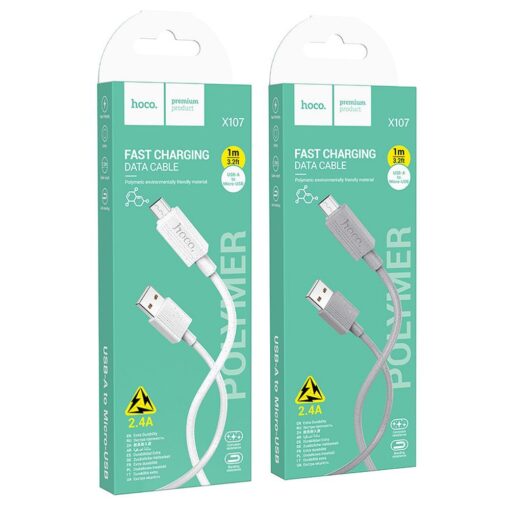 HOCO cable USB A to Micro USB 2,4A X107 1 m gray – Bild 8