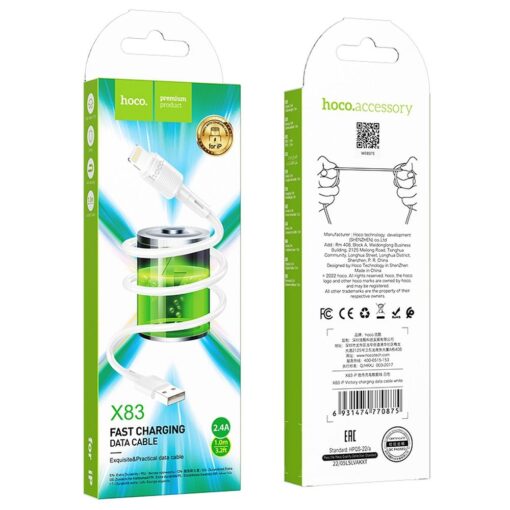 HOCO USB A zu Lightning 2.4A Kabel X83 1 m weiß – Bild 6