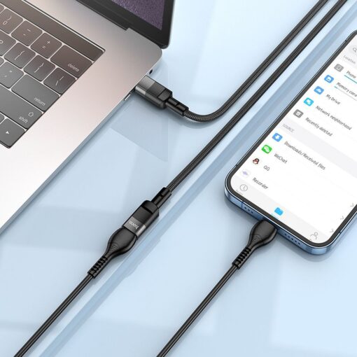 Adapter OTG USB C to USB C Hoco 3A 1,2 m U107 black – Bild 9