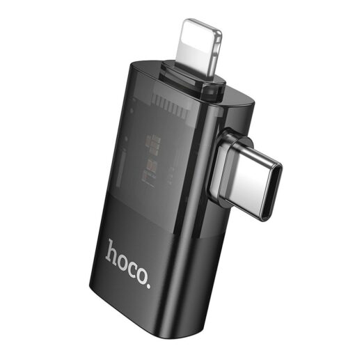 Adapter OTG 2in1 Lightning / USB C to USB A Hoco UA36E black – Bild 4