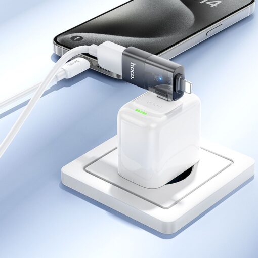 Adapter OTG 2in1 Lightning / USB C to USB A Hoco UA36E black – Bild 5