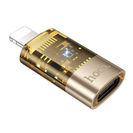 Adapter OTG Lightning to USB C Hoco UA36A transparent gold – Bild 3