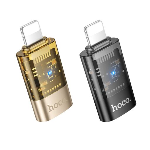 Adapter OTG Lightning to USB C Hoco UA36A transparent gold – Bild 4