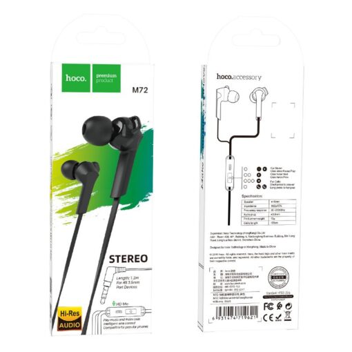 HOCO Kopfhörer Set / Sport Jack 3,5mm mit Mikrofon M72 schwarz – Bild 6