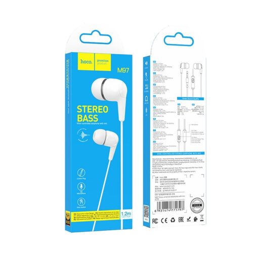HOCO 3,5 mm kabelgebundener Kopfhörer mit Mikrofon M97 weiß – Bild 6