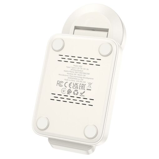 HOCO 3-in-1 induktives Ladegerät kompatibel mit MagSafe 15W CQ3 weiß – Bild 4