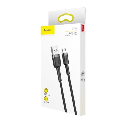 BASEUS Kabel USB Cafule Micro 2,4A 1 Meter grau-schwarz – Bild 7