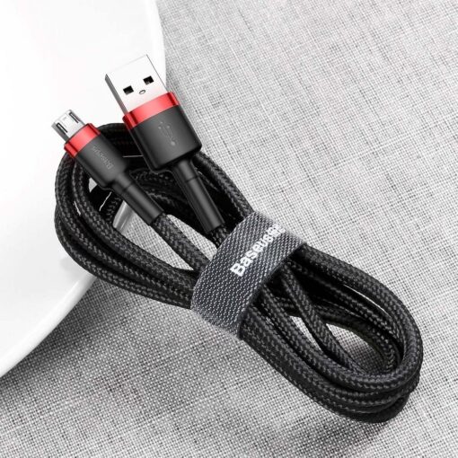 BASEUS kabel USB Cafule Micro 2,4A 1 Meter rot-schwarz – Bild 5