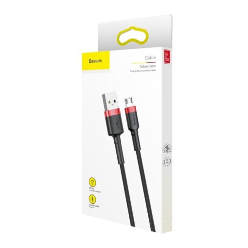 BASEUS kabel USB Cafule Micro 2,4A 1 Meter rot-schwarz – Bild 7