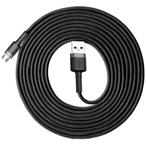 BASEUS kabel USB Cafule Micro 2,4A 3 m schwarz-grau CAMKLF-HG1
