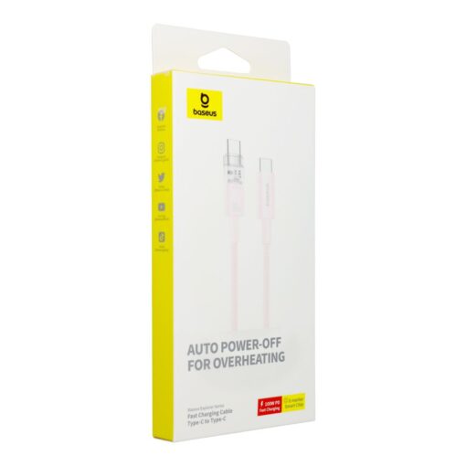 BASEUS Kabel Typ C auf Typ C PD 6A 100W Explorer P10319703411-01 / CB000043 2 m rosa – Bild 3