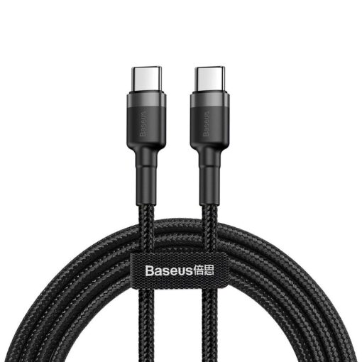 BASEUS cable Type C to Type C Power Delivery PD60W 2.0 (3A 20V) Cafule CATKLF-HG1 2m gray+black