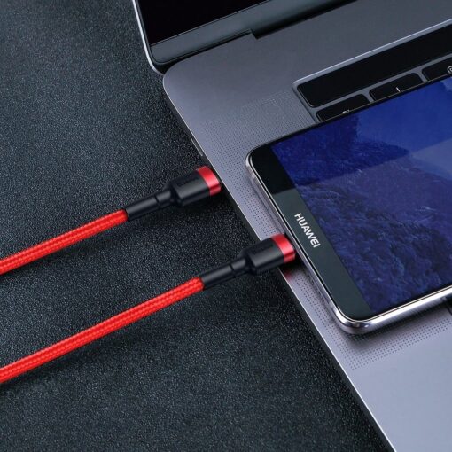 BASEUS cable Type C to Type C Power Delivery PD60W 2.0 (3A 20V) Cafule CATKLF-HG1 2m gray+black – Bild 3