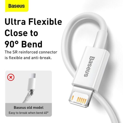 BASEUS Kabel USB für Apple Lightning 8-pin 2,4A Superior Series Fast Charging CALYS-B02 1,5 Meter weiß – Bild 8