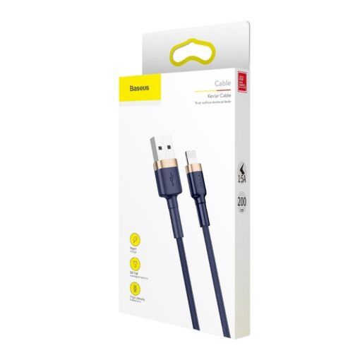 BASEUS kabel USB Cafule for iPhone 2,4A 1 metr gold-blau CALKLF-BV3 – Bild 7