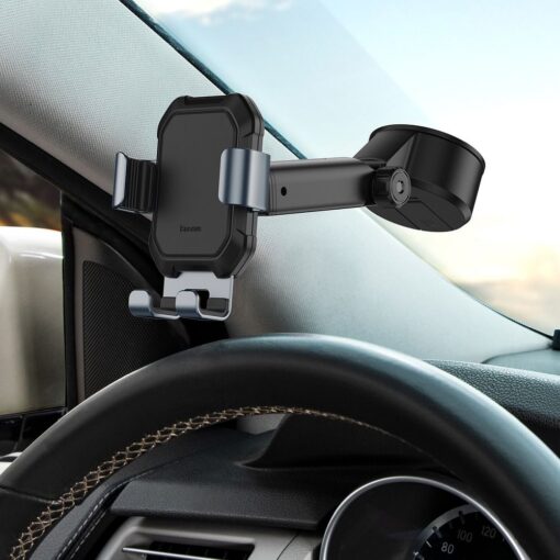 BASEUS Schwerkraftwagenhalter für Glas / Platte TANK schwarz SUYL-TK01 – Bild 5
