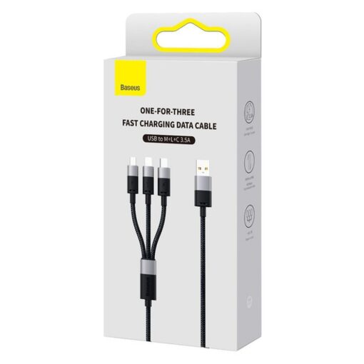BASEUS cable 3in1 USB A to Micro USB / Lightning / Type C 3,5A 6CAXS000001 1,2 m black – Bild 10