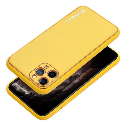 Forcell LEDER Case für IPHONE 15 PRO MAX gelb