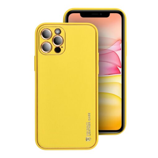 Forcell LEDER Case für IPHONE 15 PLUS gelb – Bild 3