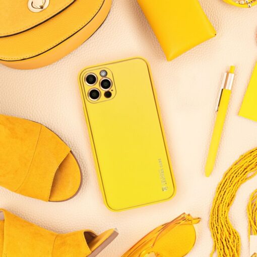 Forcell LEDER Case für IPHONE 15 PLUS gelb – Bild 7