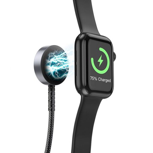 EOL HOCO 2-in-1 Typ C induktives Ladegerät für Apple Watch + Lightning PD QC 3A Ladekabel CW54 1.2m schwarz