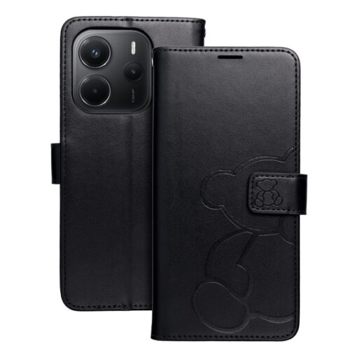 MEZZO Book case for XIAOMI Redmi Note 14 4G (GLOBAL - 164,84mm x 78,15mm x 8,16mm) teddy bear black